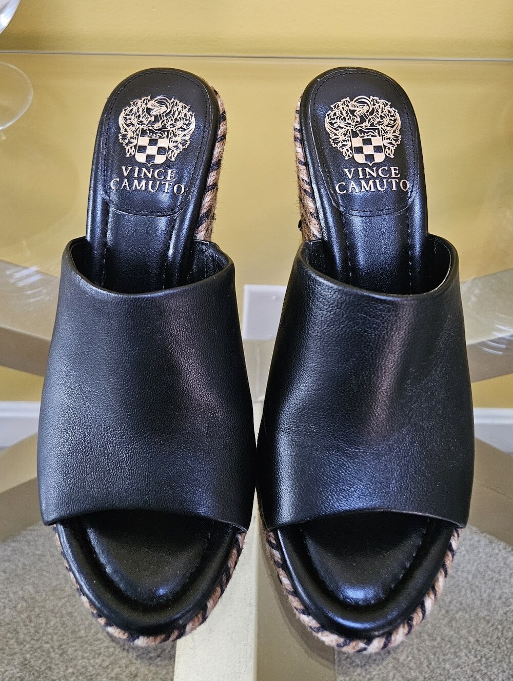 Vince Camuto Fayla Wedges, Black, Size 7, Excellent Condition!